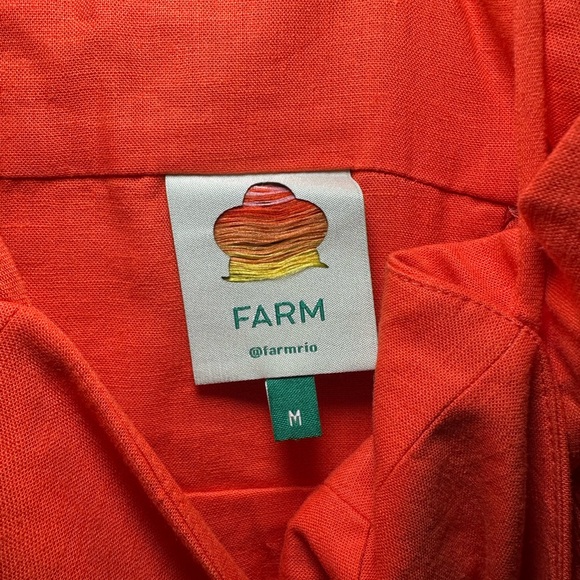 FARM Rio Orange Pleated Strapless Sundress - Picture 5 of 5